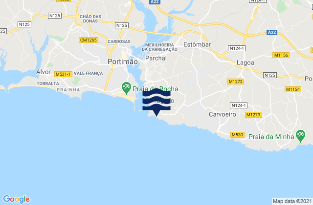 Praia dos Caneiros, Portugalの潮見表地図