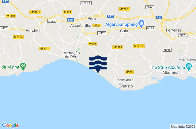 Praia dos Salgados, Portugalの潮見表地図