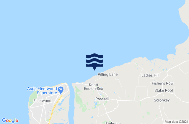 Preesall, United Kingdomの潮見表地図