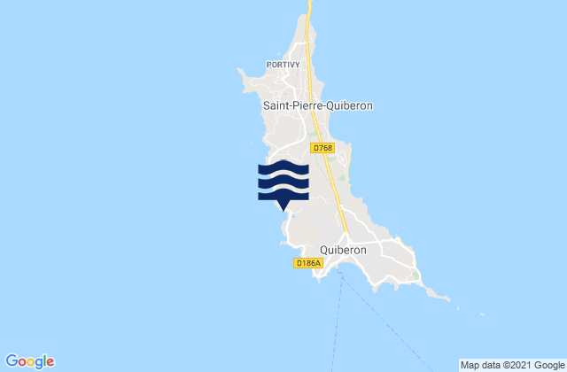 Presqu'île de Quiberon, Franceの潮見表地図