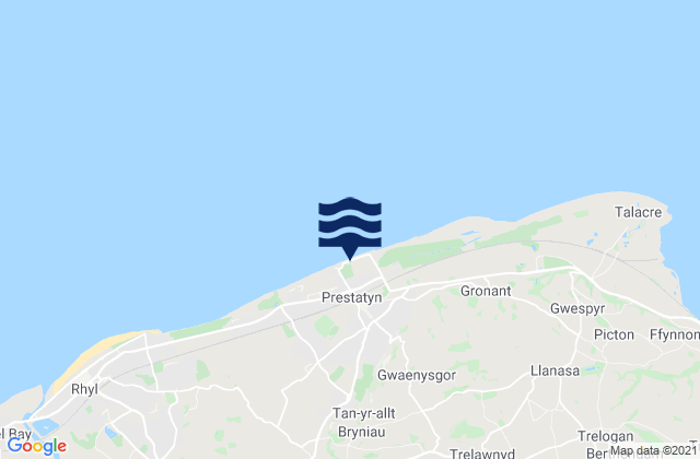 Prestatyn, United Kingdomの潮見表地図
