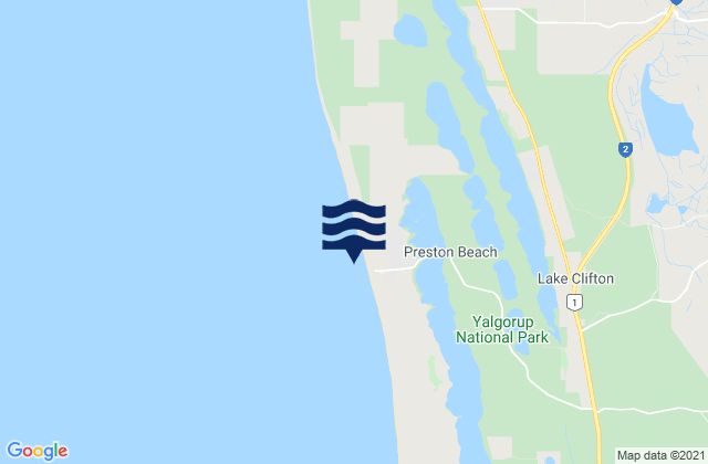 Preston Beach, Australiaの潮見表地図