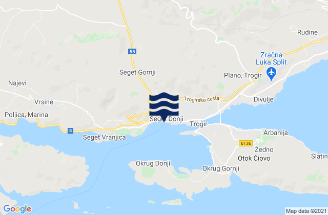 Prgomet, Croatiaの潮見表地図