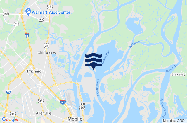 Prichard, United Statesの潮見表地図