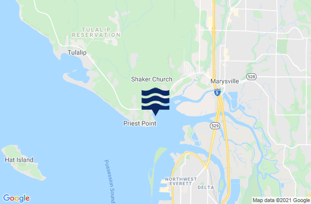 Priest Point, United Statesの潮見表地図