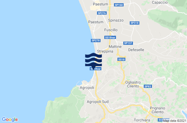 Prignano Cilento, Italyの潮見表地図