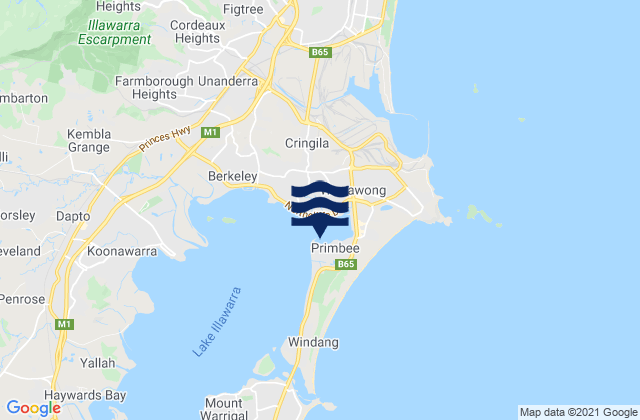 Primbee Bay, Australiaの潮見表地図