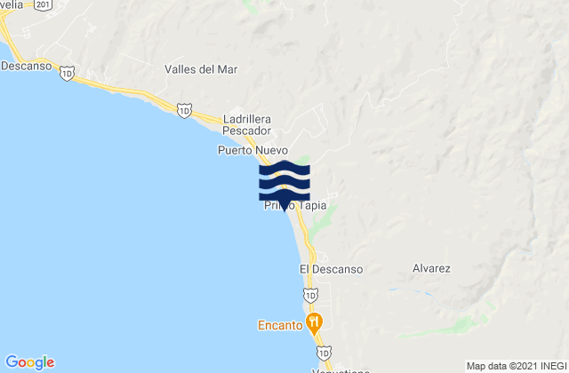 Primo Tapia, Mexicoの潮見表地図