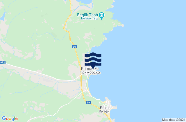 Primorsko, Bulgariaの潮見表地図