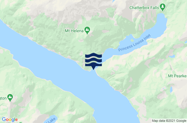 Princess Louisa Inlet, Canadaの潮見表地図