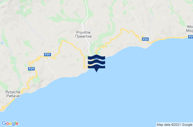 Privetnoye, Ukraineの潮見表地図