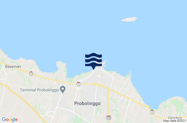 Probolinggo, Indonesiaの潮見表地図