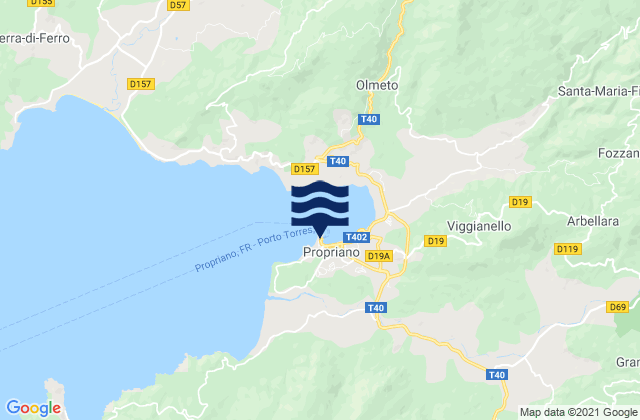 Propriano Port, Franceの潮見表地図