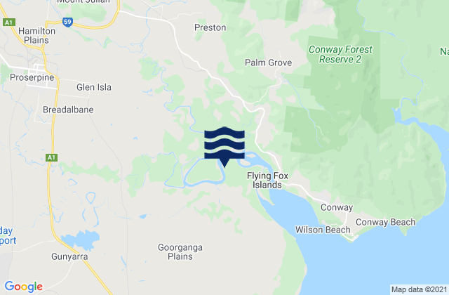 Proserpine, Australiaの潮見表地図