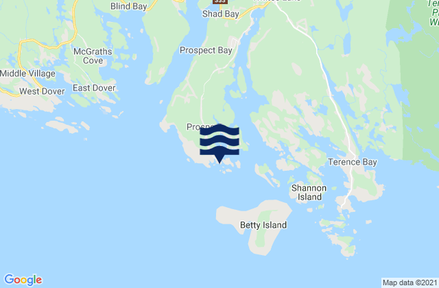 Prospect, Canadaの潮見表地図
