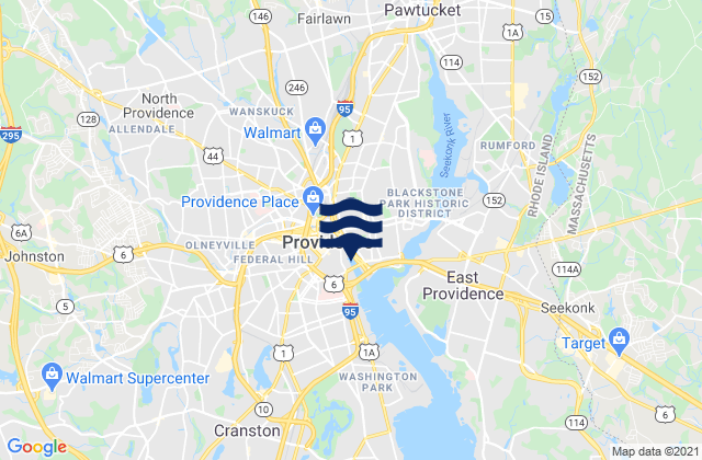 Providence, United Statesの潮見表地図
