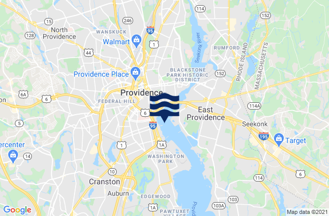 Providence River Fox Point Reach, United Statesの潮見表地図