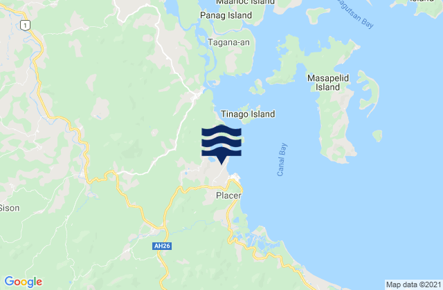 Province of Surigao del Norte, Philippinesの潮見表地図
