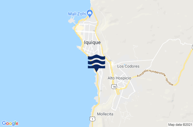 Provincia de Iquique, Chileの潮見表地図