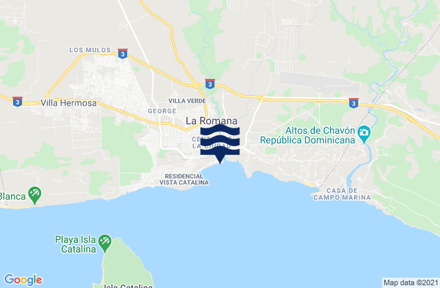 Provincia de La Romana, Dominican Republicの潮見表地図