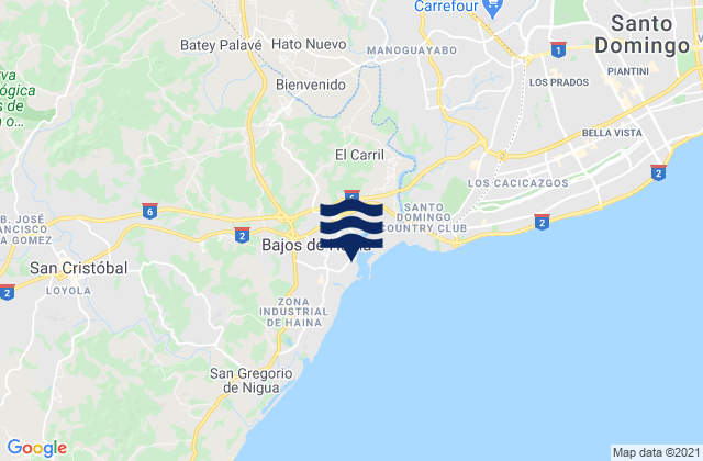 Provincia de San Cristóbal, Dominican Republicの潮見表地図