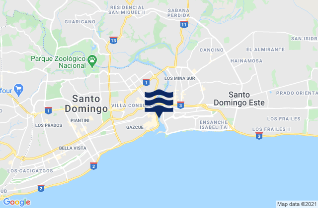 Provincia de Santo Domingo, Dominican Republicの潮見表地図