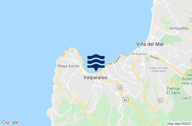 Provincia de Valparaíso, Chileの潮見表地図