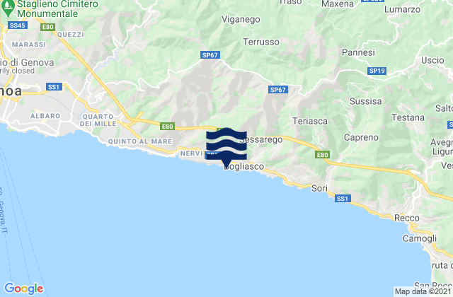 Provincia di Genova, Italyの潮見表地図