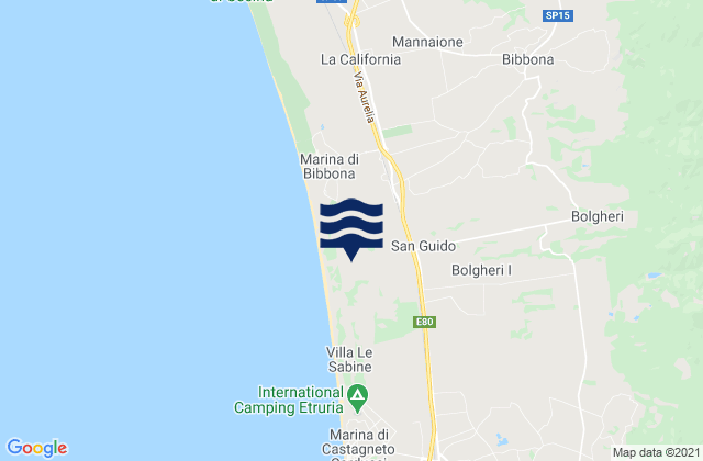 Provincia di Livorno, Italyの潮見表地図