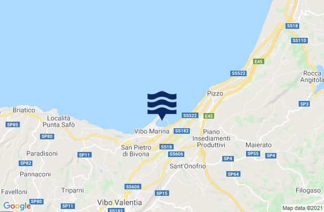 Provincia di Vibo-Valentia, Italyの潮見表地図