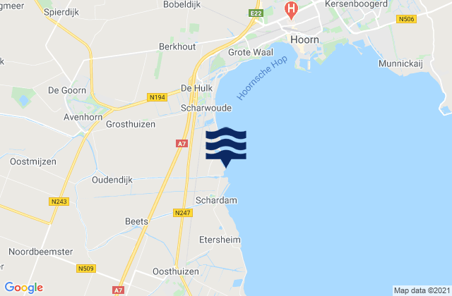 Provincie Noord-Holland, Netherlandsの潮見表地図