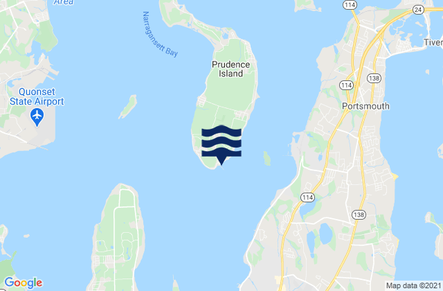 Prudence Island (South End), United Statesの潮見表地図