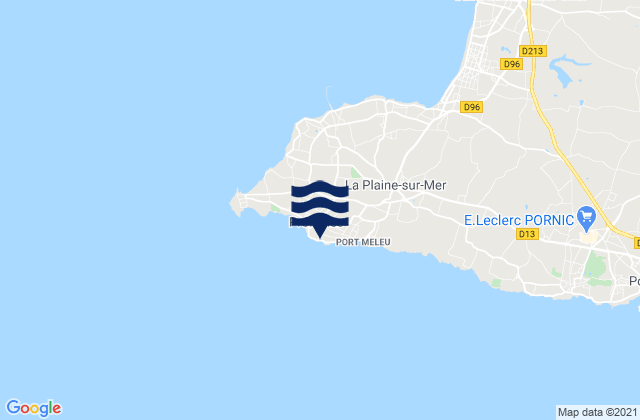 Préfailles, Franceの潮見表地図