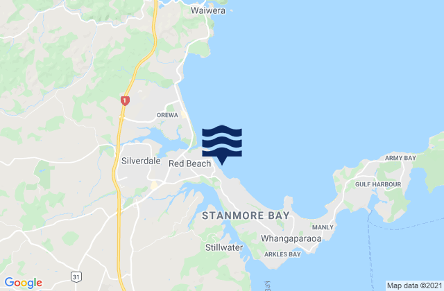 Puawai Bay, New Zealandの潮見表地図