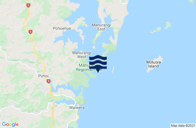 Pudding Island, New Zealandの潮見表地図