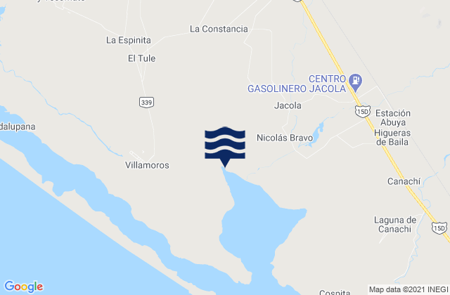 Pueblos Unidos, Mexicoの潮見表地図