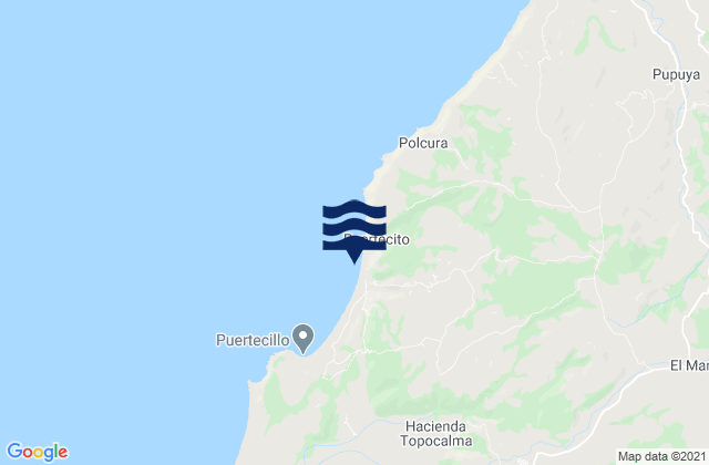 Puertecillo, Chileの潮見表地図