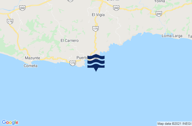Puerto Angel, Mexicoの潮見表地図