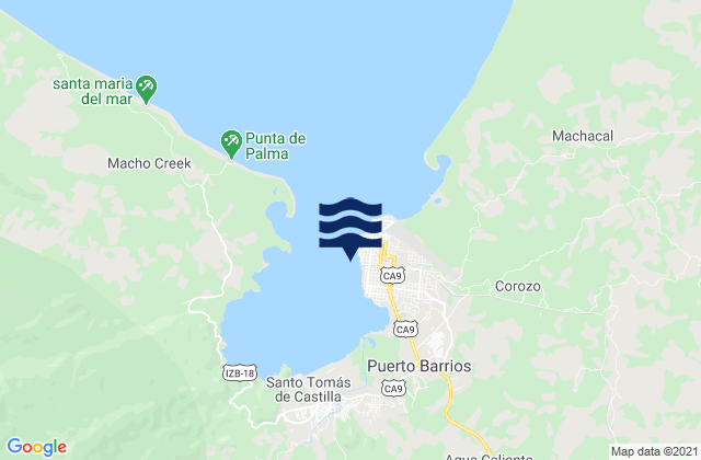 Puerto Barrios, Guatemalaの潮見表地図