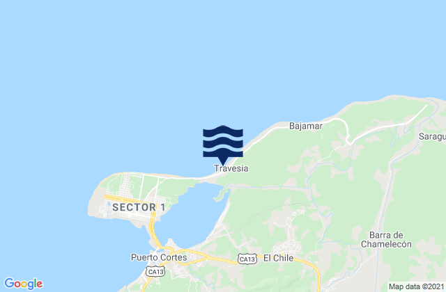 Puerto Cortés, Hondurasの潮見表地図