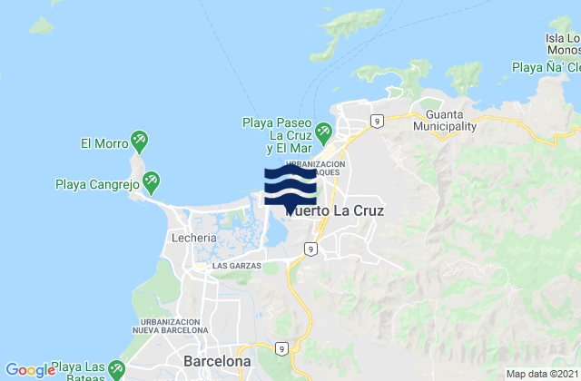 Puerto Cruz, Venezuelaの潮見表地図