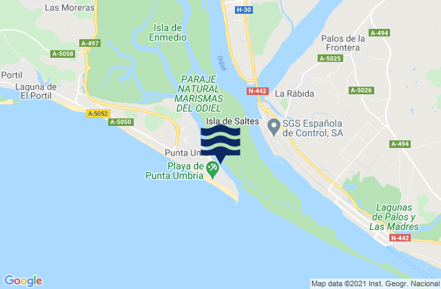Puerto Deportivo Punta Umbría, Spainの潮見表地図