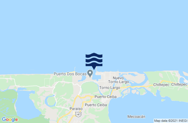 Puerto Dos Bocas, Mexicoの潮見表地図