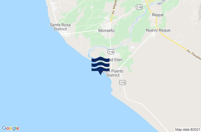 Puerto Eten, Peruの潮見表地図