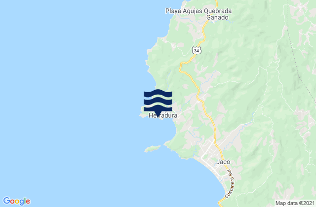 Puerto Herradura, Costa Ricaの潮見表地図