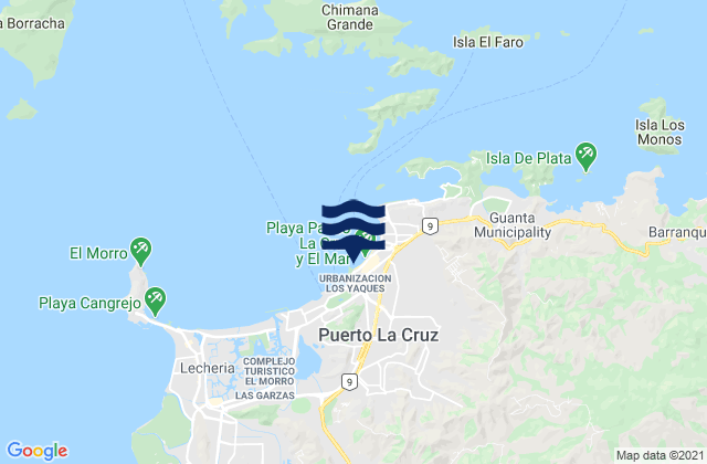 Puerto La Cruz, Venezuelaの潮見表地図
