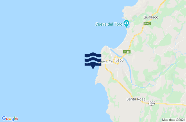 Puerto Lebu, Chileの潮見表地図
