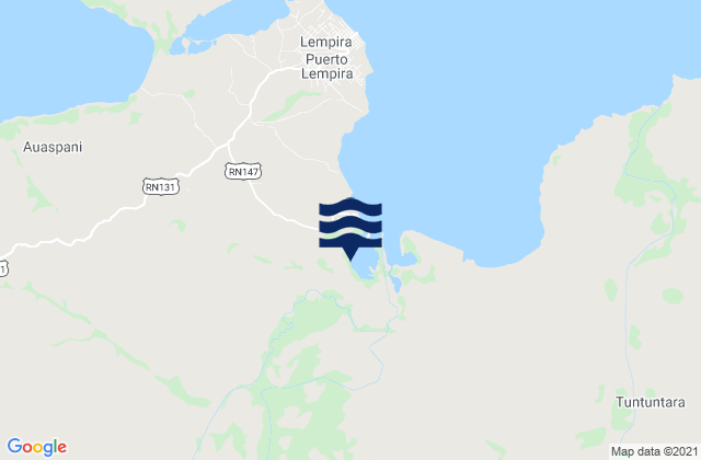 Puerto Lempira, Hondurasの潮見表地図