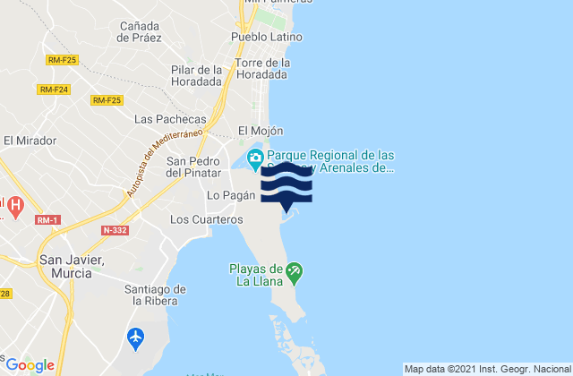 Puerto Marina De Las Salinas, Spainの潮見表地図