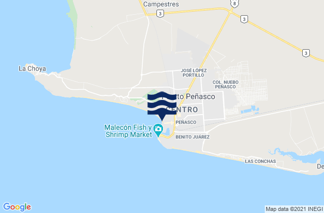 Puerto Peñasco, Mexicoの潮見表地図